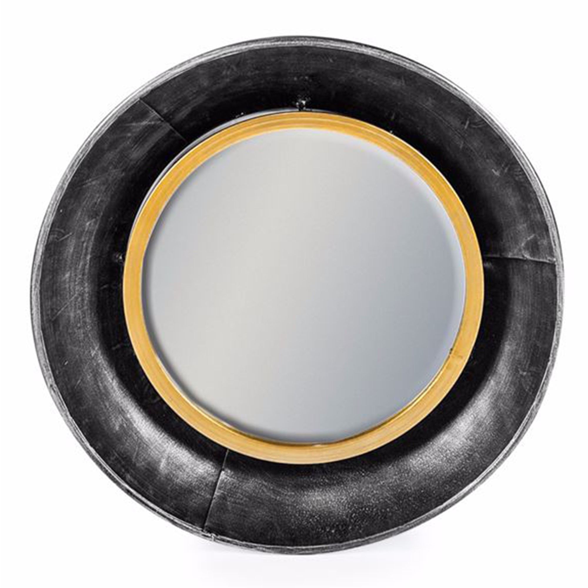 Black And Bronze Small Wall Mirror | French Mirrors | Wall Mirrors Regarding Midnight Black Round Wall Mirrors (View 3 of 15)