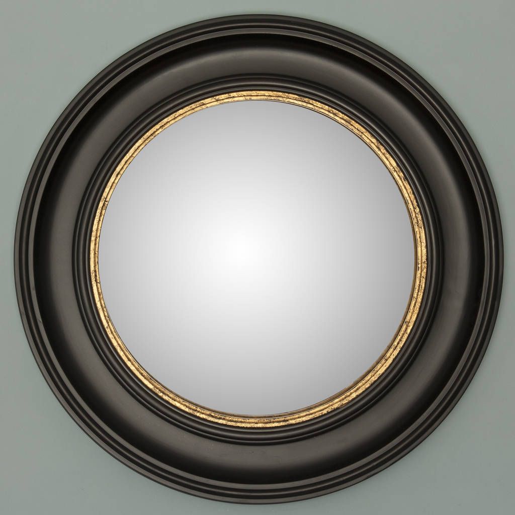 Black And Gold Round Fisheye Mirrordecorative Mirrors Online Pertaining To Gold Rounded Edge Mirrors (View 3 of 15)