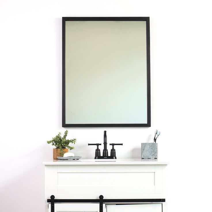 Black Bathroom Wall Mirror Thin Wall Mirror Modern Rustic | Etsy Inside Rustic Industrial Black Frame Wall Mirrors (View 15 of 15)