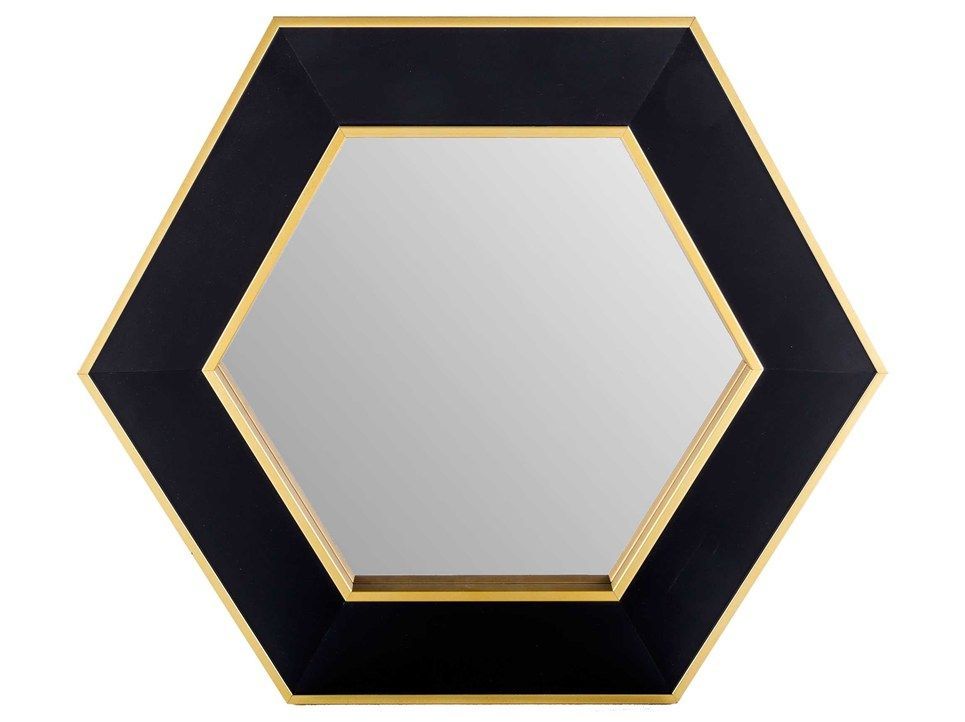 Black & Gold Hexagon Mirror | Shop Hobby Lobby | Hexagon Mirror, Black Within Gold Hexagon Wall Mirrors (View 6 of 15)