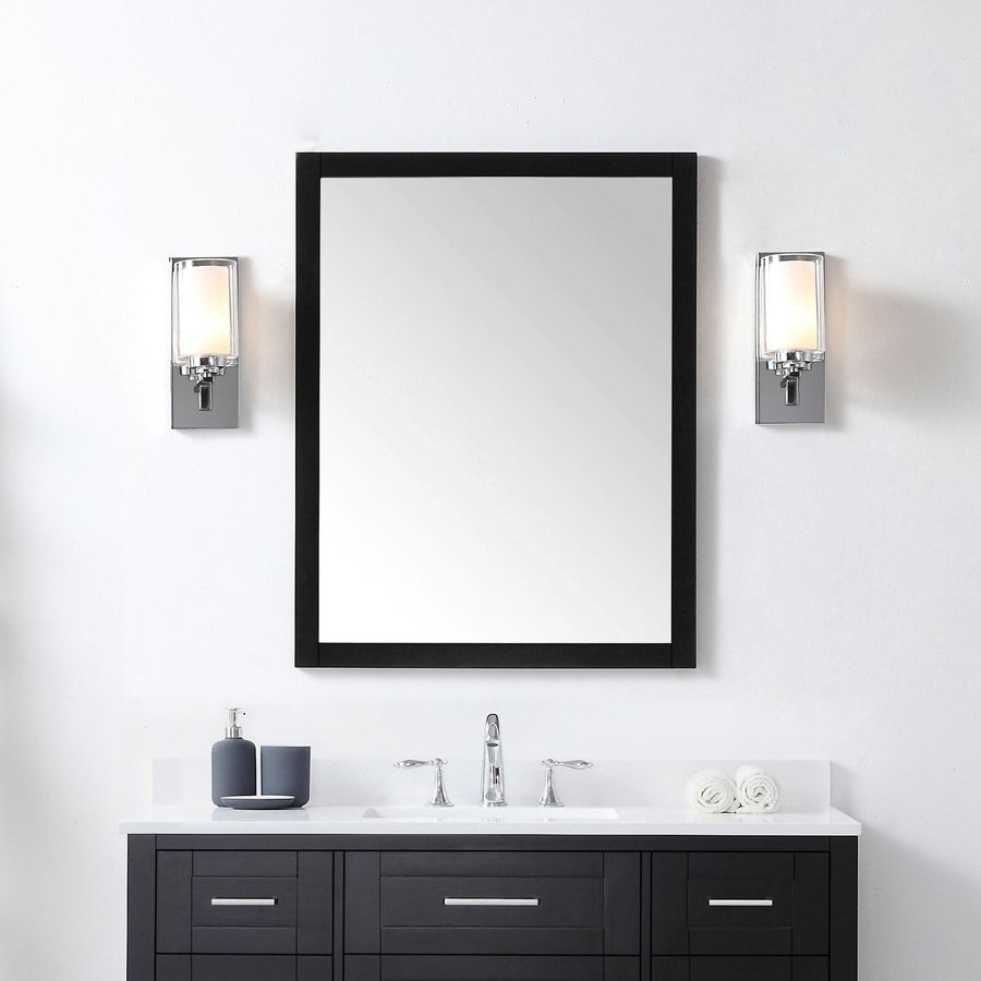 Black Rectangular Bathroom Mirrors At Lowes With Black Wall Mirrors (View 4 of 15)