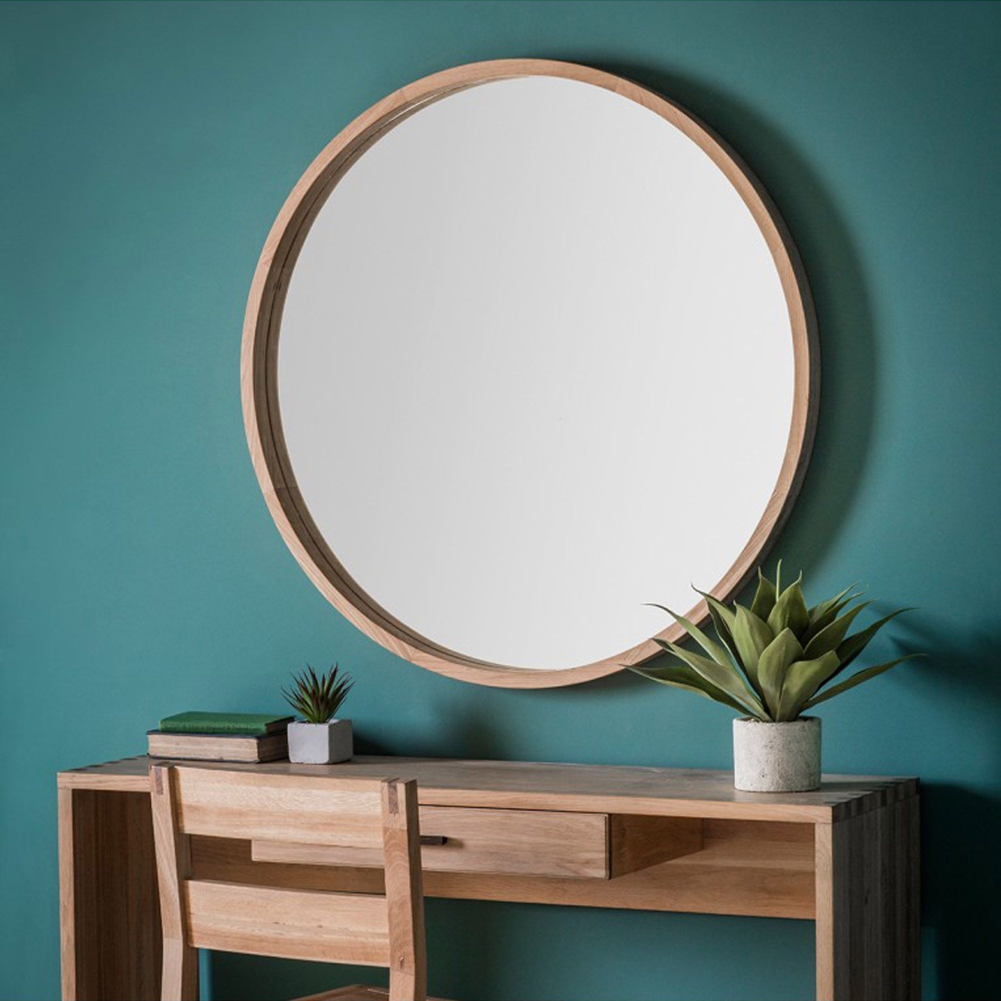 Bowman Large Round Wall Mirror | Wall Mirrors | Homesdirect365 Regarding Scalloped Round Modern Oversized Wall Mirrors (View 6 of 15)