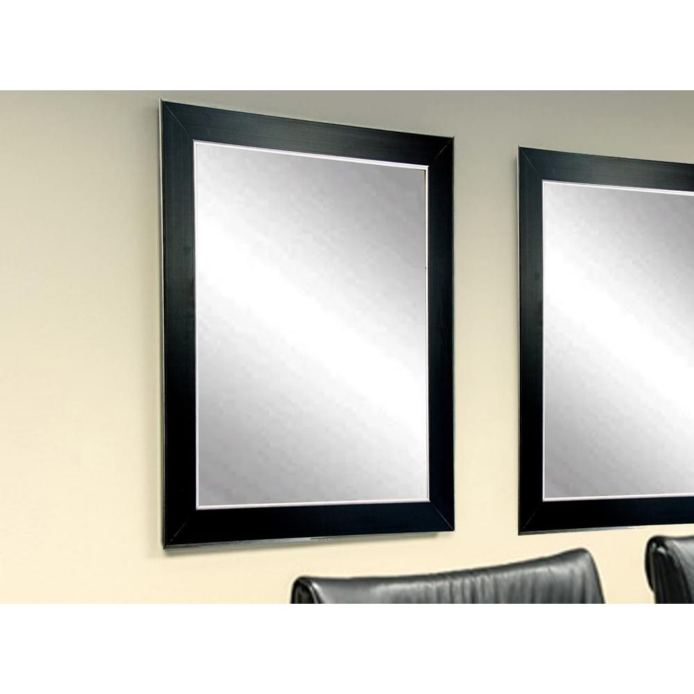 Brandtworks Silver Accent Black Framed Mirror Bm011M – The Home Depot Throughout Silver Asymmetrical Wall Mirrors (View 12 of 15)