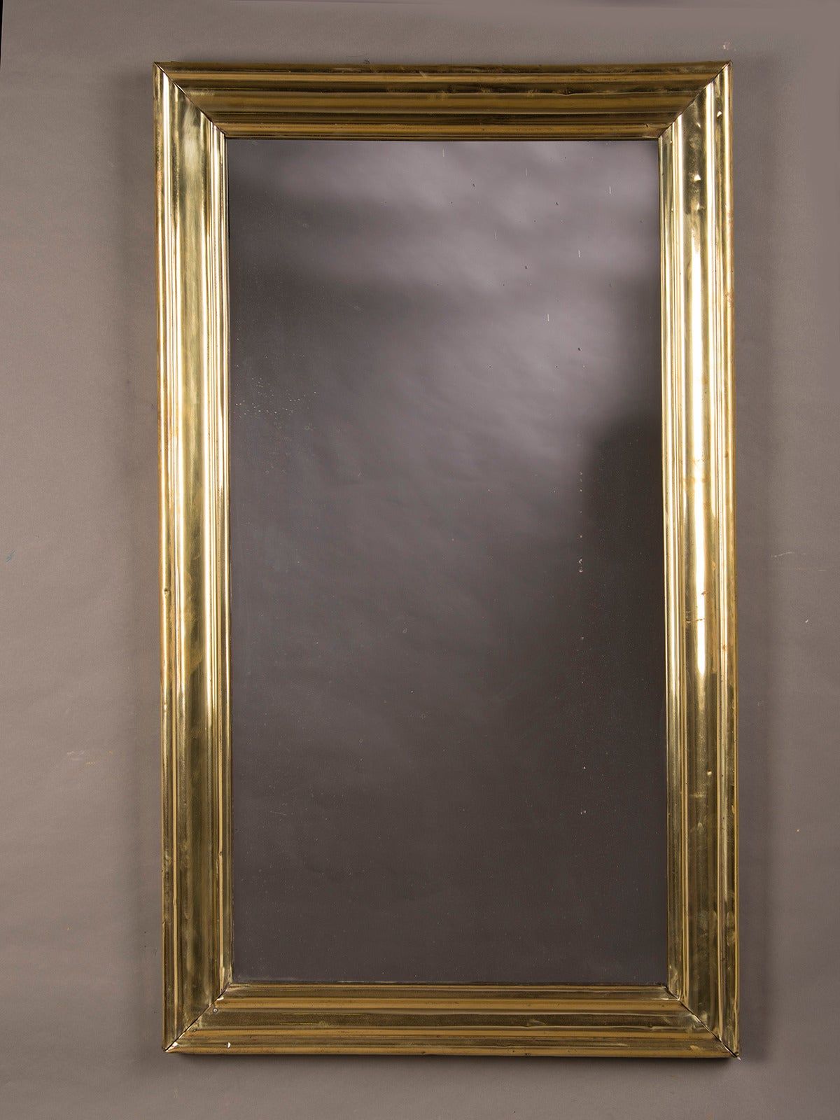 Brass Ribbed Frame Antique French Bistro Mirror, Circa 1875 At 1Stdibs With Regard To Antique Brass Wall Mirrors (View 10 of 15)