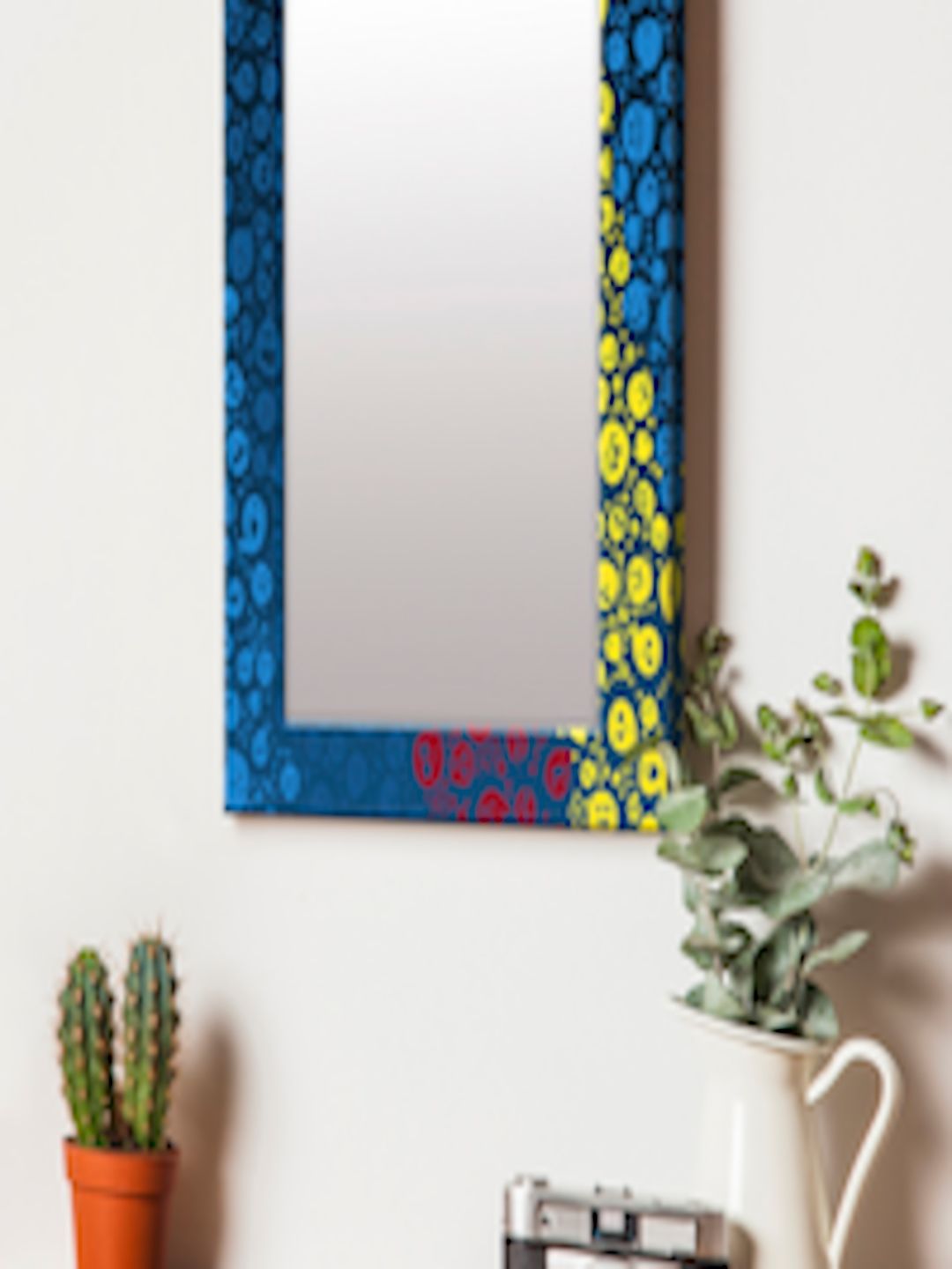 Buy 999Store Blue & Yellow Printed Mdf Wall Mirror – Mirrors For Unisex With Tropical Blue Wall Mirrors (View 7 of 15)