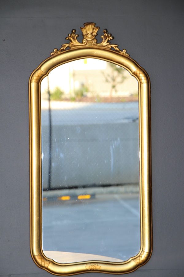 Buy Gold Leaf Gilt Wood Mirror 1920 Sweden From Antiques And Design Online For Butterfly Gold Leaf Wall Mirrors (View 9 of 15)