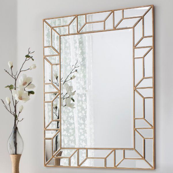 Buy Large Geometric Mirror | Gold Verbier Statement Wall Mirrors With Square Oversized Wall Mirrors (View 11 of 15)