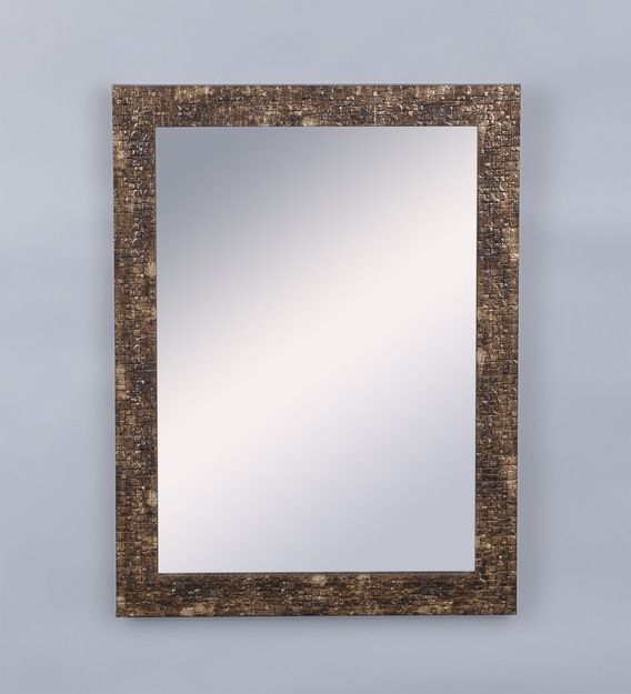 Buy Solid Wood Rectangle Wall Mirror In Brown Colour999Store Online In Medium Brown Wood Wall Mirrors (View 6 of 15)