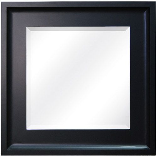 Canopy Square Beveled Glass Wall Mirror, Matte Black Finish – Walmart Within Matte Black Led Wall Mirrors (View 7 of 15)