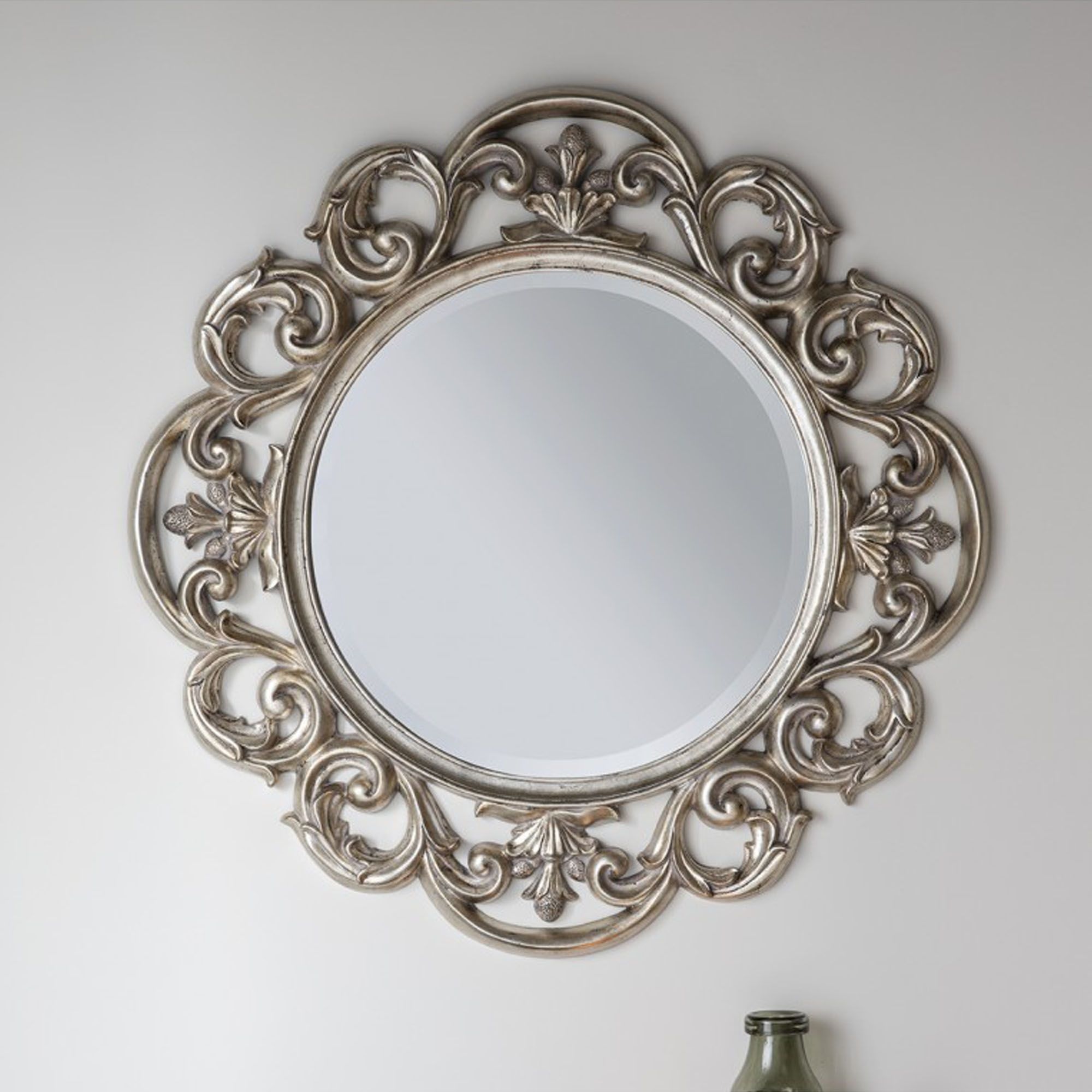 Chartwell Silver Wall Mirror | Wall Mirrors | Homesdirect365 With Regard To Silver Quatrefoil Wall Mirrors (View 8 of 15)