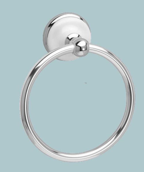Chatsworth Towel Ring – Polished Chrome / White Porcelain Throughout White Porcelain And Chrome Wall Mirrors (View 5 of 15)