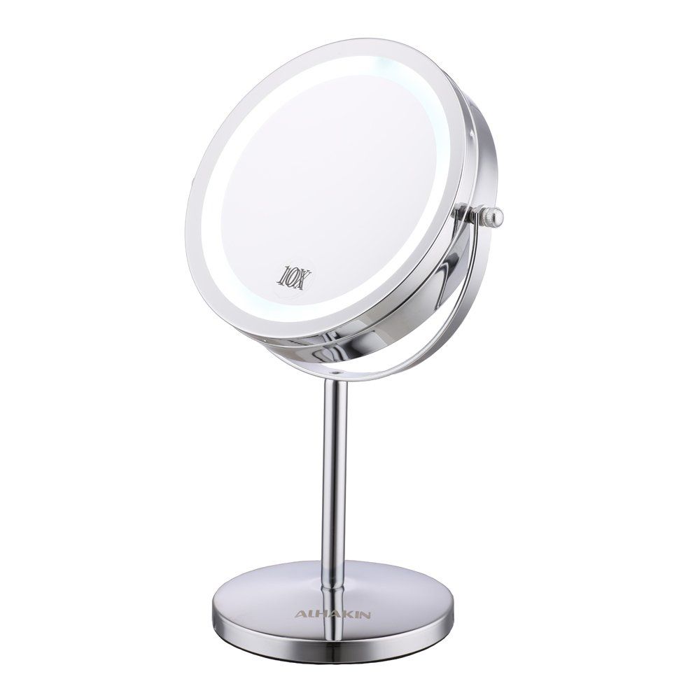 Cheap Lighted Makeup Mirror With 10X Magnification, Find Lighted Makeup Intended For Chrome Led Magnified Makeup Mirrors (View 2 of 15)