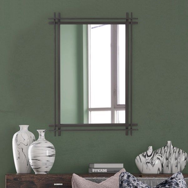 Clarke Rectangular Iron Frame Wall Mirror – On Sale – Overstock – 25300296 In Rectangular Chevron Edge Wall Mirrors (View 12 of 15)