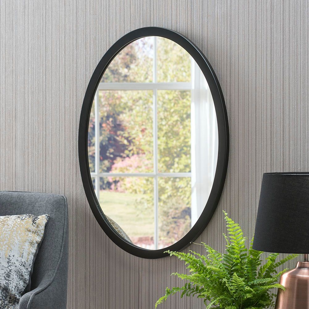 Classic Oval Black Framed Mirror (View 3 of 15)