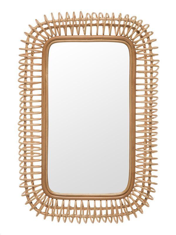 Coastal Rectangle Accent Mirror | Mirror Wall, Rattan Mirror, Wicker Mirror Regarding Rectangular Bamboo Wall Mirrors (View 4 of 15)