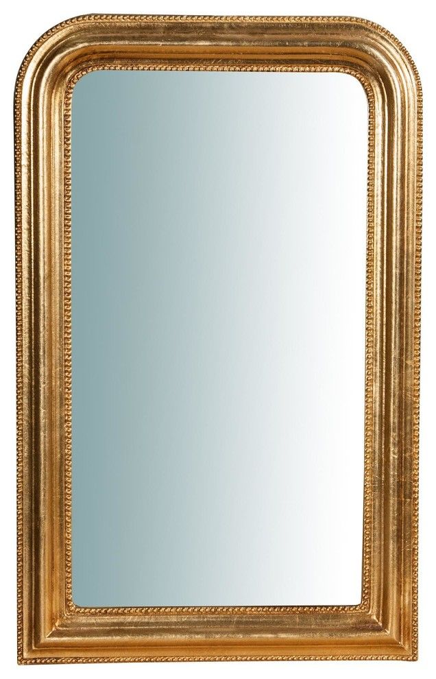 Curved Antique Gold Rectangular Wall Mirror – Traditional – Wall Intended For Gold Curved Wall Mirrors (View 14 of 15)