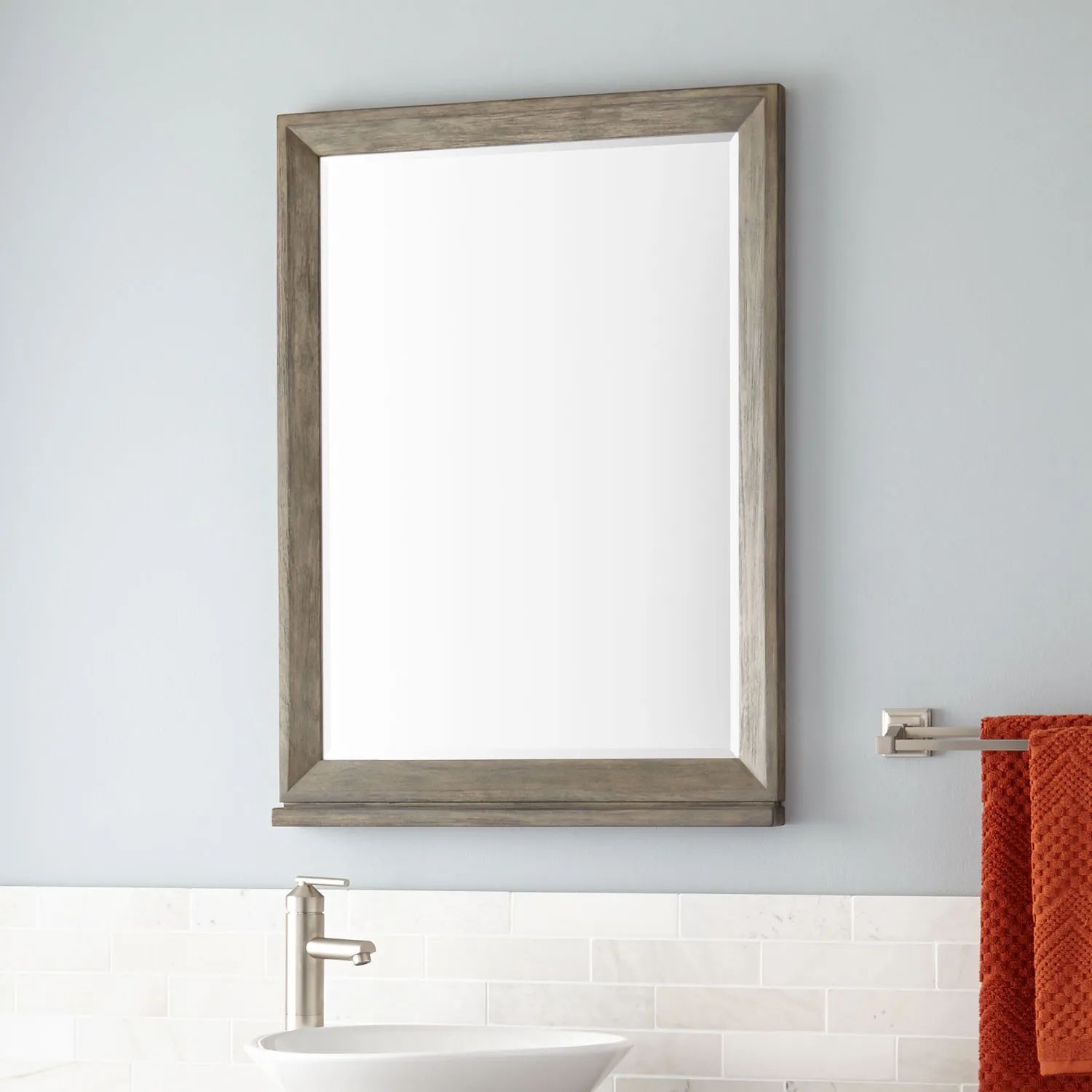 Davyn Vanity Mirror – Gray Wash – Bathroom With Gray Washed Wood Wall Mirrors (View 9 of 15)