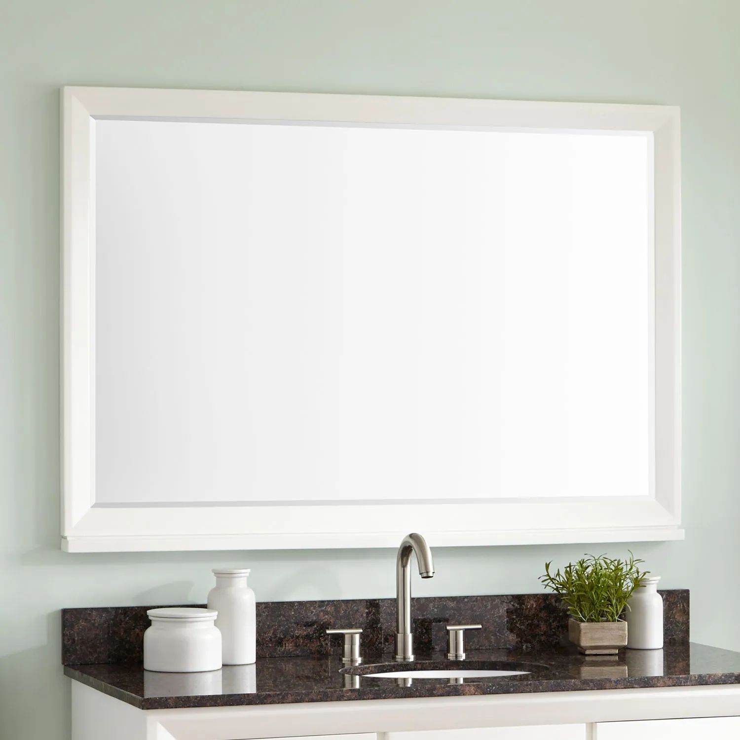 Davyn Vanity Mirror – White – Bathroom With White Decorative Vanity Mirrors (View 12 of 15)