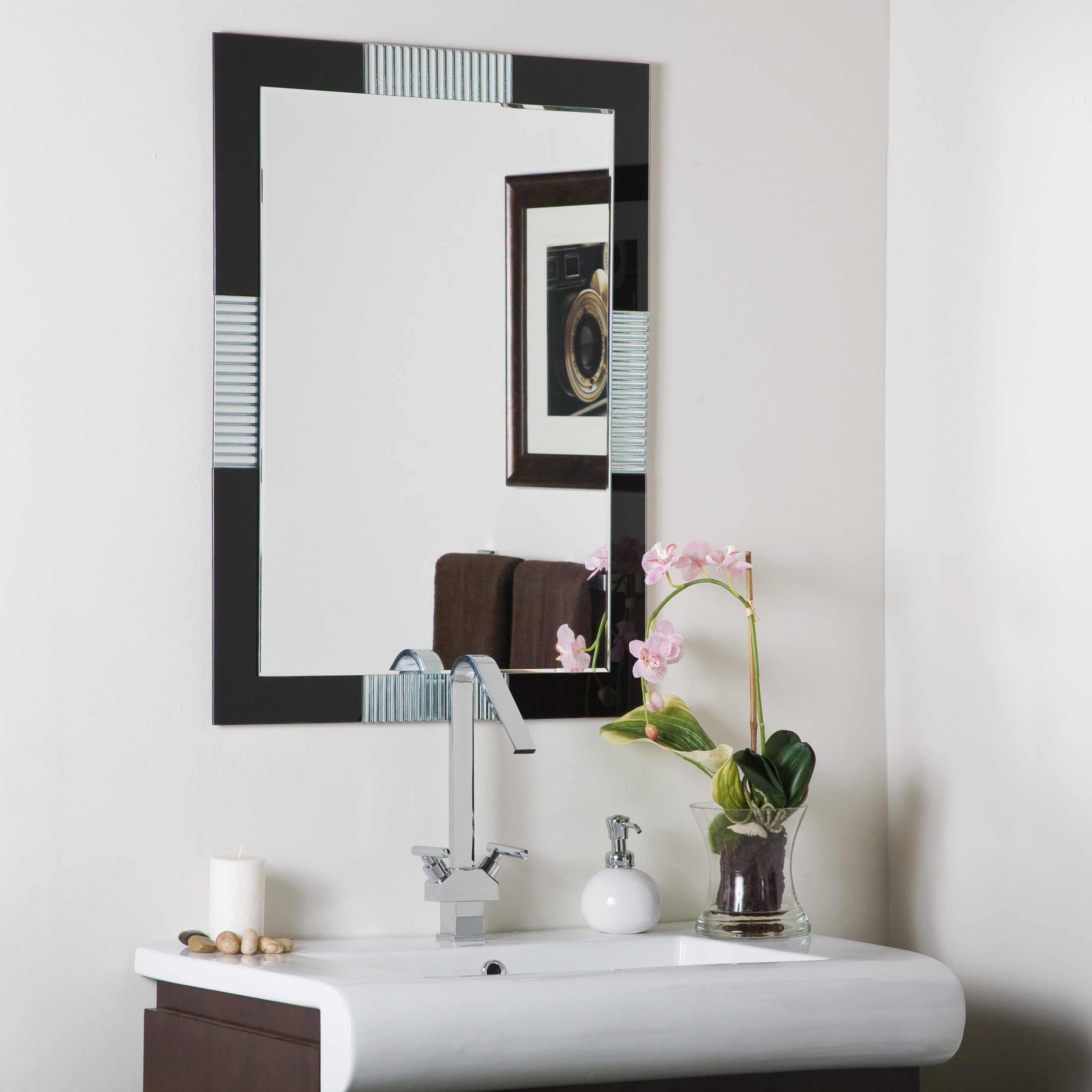Decor Wonderland Francisco Bathroom Frameless Wall Mirror, Large Intended For Large Frameless Wall Mirrors (View 2 of 15)