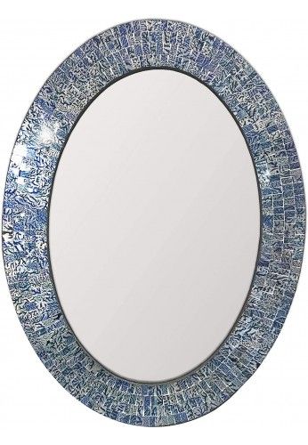 Decorshore Traditional Decorative Mosaic Mirror – 32X24 In Oval Shape For Mosaic Oval Wall Mirrors (View 10 of 15)
