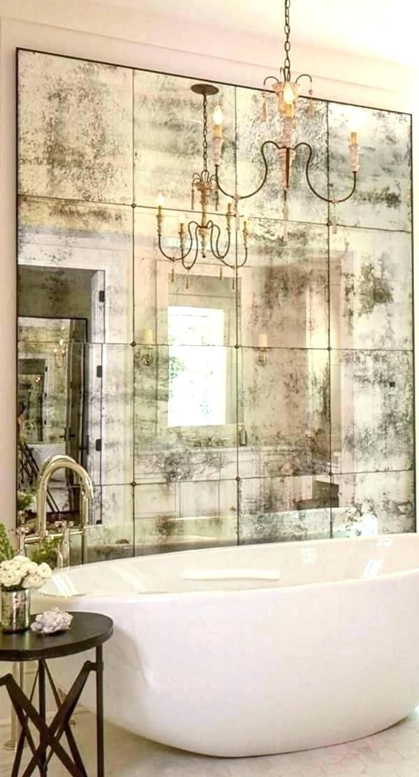 Distressed Mirror Tiles Splashback Wall | Bathroom Design, Bathroom Within Tiled Wall Mirrors (View 4 of 15)