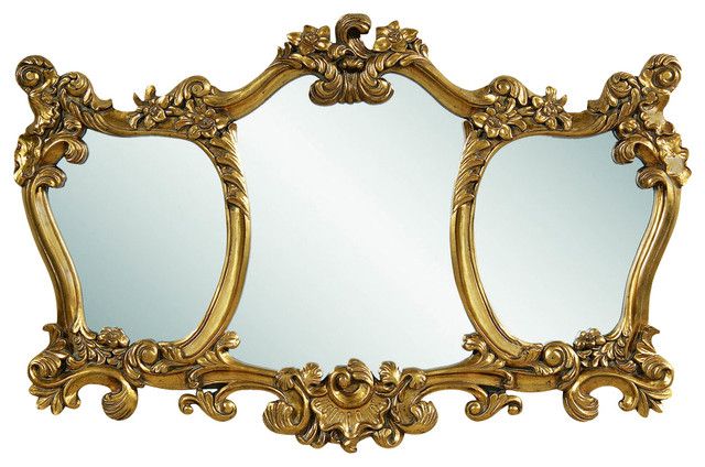 Donatella Antique Gold Leaf Wall Mirror – Traditional – Mirrors – Within Gold Leaf And Black Wall Mirrors (View 8 of 15)
