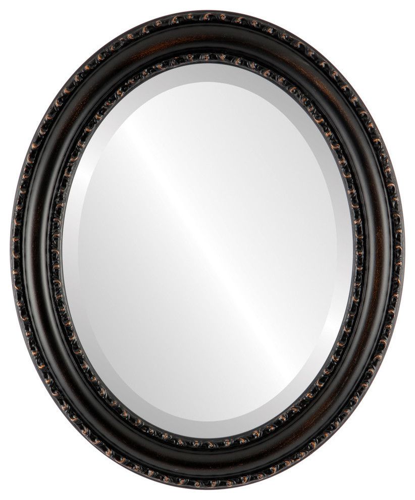 Dorset Framed Oval Mirror In Rubbed Bronze – Traditional – Wall Mirrors In Bronze Wall Mirrors (View 4 of 15)