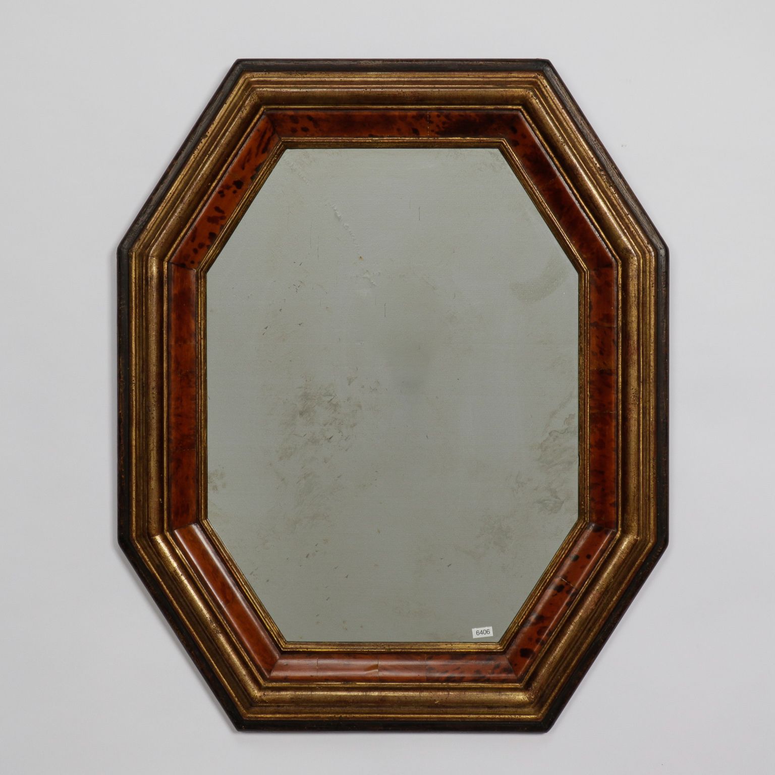 Dutch Octagonal Faux Burr Wood Framed Mirror – Item:6406 Within Octagon Wall Mirrors (View 2 of 15)