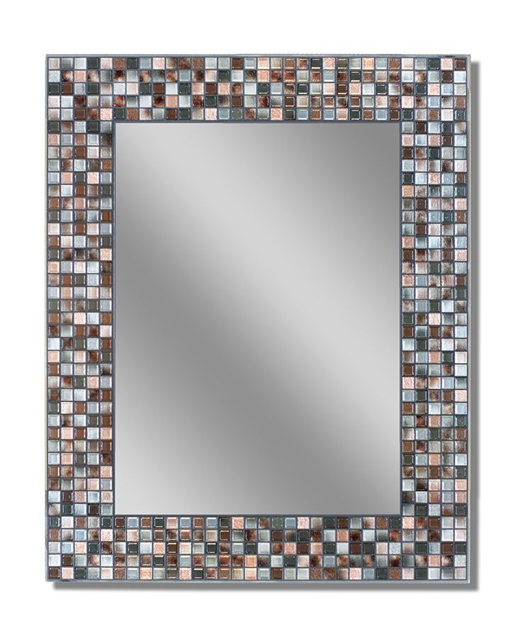 Earthtoned Copper/Bronze Mosaic – Decorative Frameless Wall Mirror In Copper Bronze Wall Mirrors (View 7 of 15)