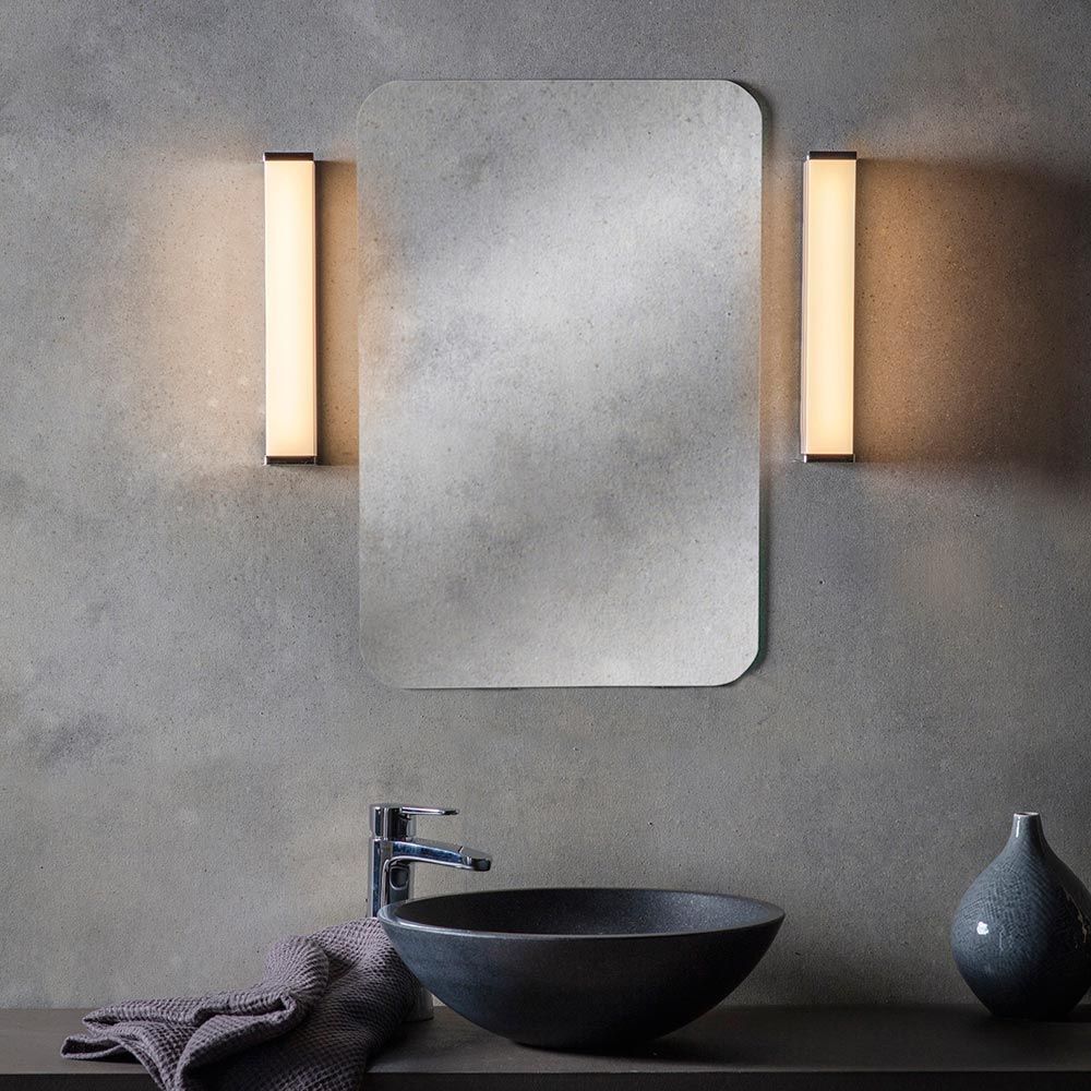Edge 8W Led 30Cm Bathroom Mirror Wall Light Chrome / Opal White Ip44 With Edge Lit Led Wall Mirrors (View 9 of 15)