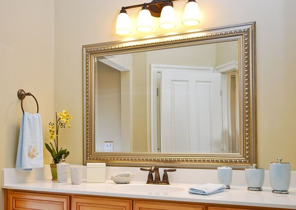 Elegant Brushed Nickel Bathroom Mirror — Frittoli Barbara Furniture Inside Brushed Nickel Wall Mirrors (View 12 of 15)