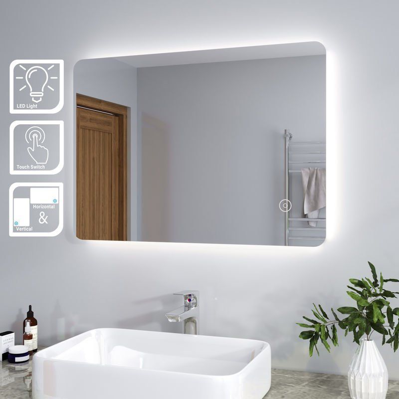 Elegant Modern Backlit 700 X 500 Mm Illuminated Led Bathroom Mirror With Regard To Tunable Led Vanity Mirrors (View 4 of 15)