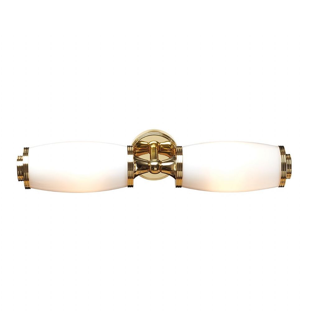Eliot 2 Double Brass Single Bathroom Mirror Wall Light In A Polished For Single Sided Polished Nickel Wall Mirrors (View 12 of 15)