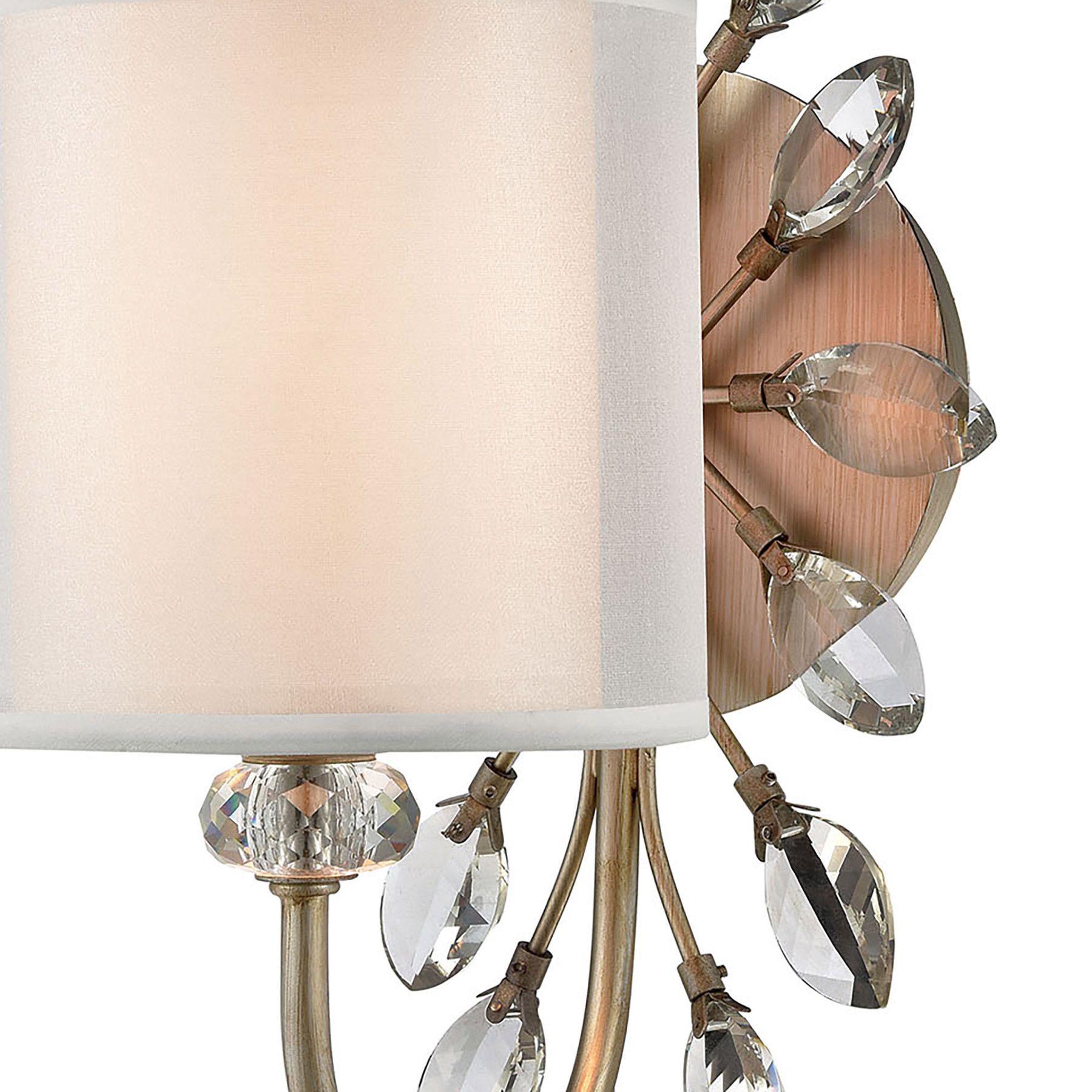 Elk Lighting 16276/1 1 Light Vanity Light In Aged Silver With White Regarding Aged Silver Vanity Mirrors (View 7 of 15)
