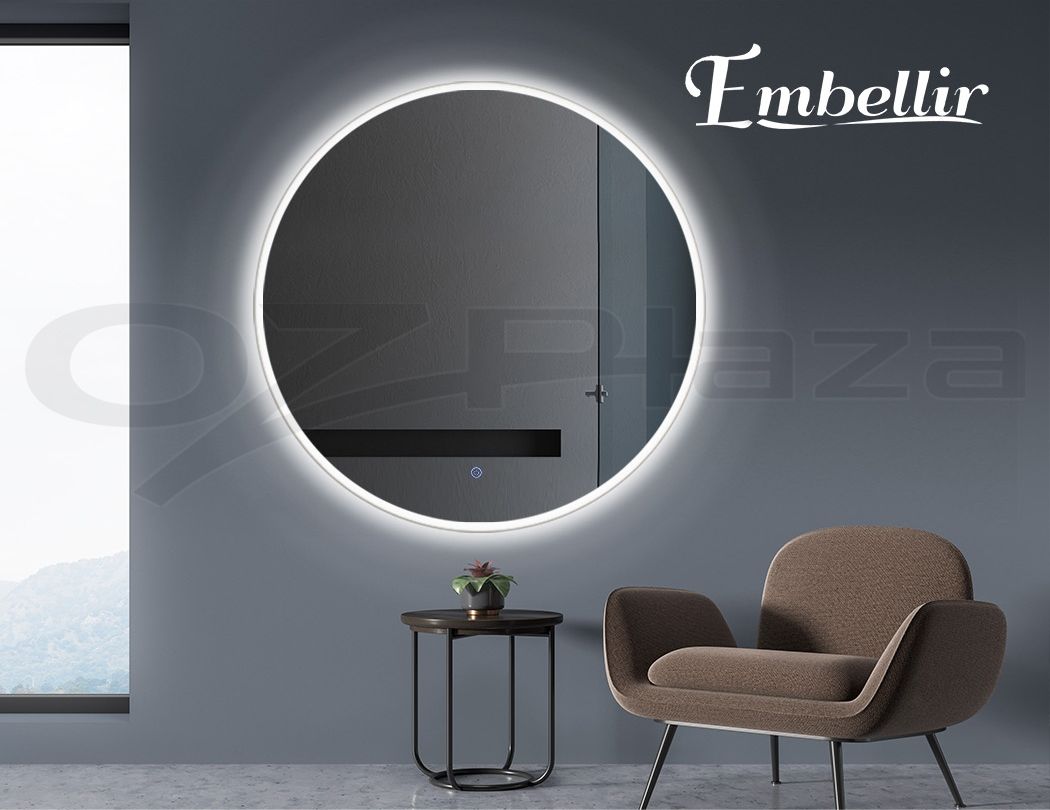 Embellir Led Wall Mirror Bathroom Round Mirrors Light Decor 50/60/70 Intended For Edge Lit Square Led Wall Mirrors (View 6 of 15)