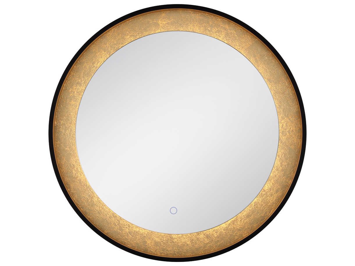 Eurofase Lighting Gold / Black 30'' Wide Round Edge Lit Led Wall Mirror Pertaining To Edge Lit Led Wall Mirrors (View 10 of 15)