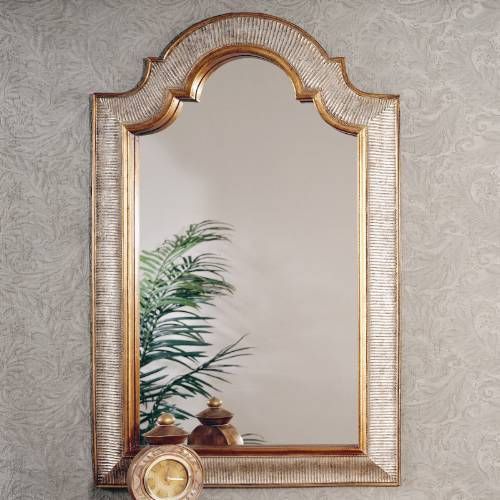 Excelsior Silver And Gold Leaf Wall Mirror | Silver Leaf Wall Mirror With Regard To Gold Metal Framed Wall Mirrors (View 6 of 15)