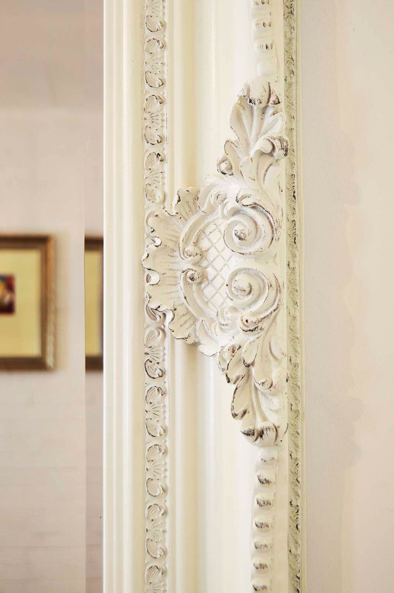 Extra Large Antique Style Big White Wood Wall/Leaner Mirror 7Ft11 X Within White Wall Mirrors (Photo 11 of 15)
