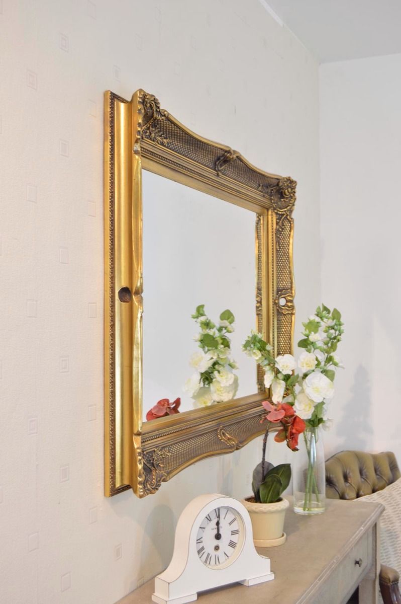 Extra Large Antique Style Gold Ornate Wood Wall Mirror 4Ft X 3Ft For Dark Gold Rectangular Wall Mirrors (View 13 of 15)