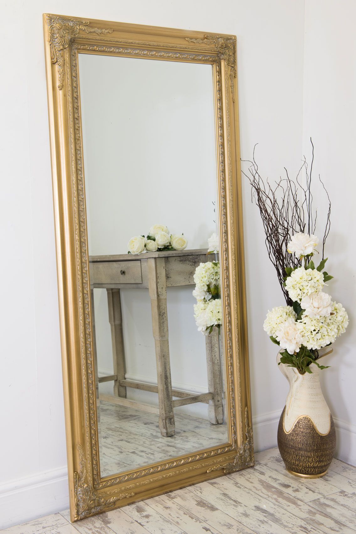 Extra Large Gold Antique Style Wall Mirror Wood 5Ft10 X 2Ft10 178Cm X Throughout Oversized Wall Mirrors (View 6 of 15)