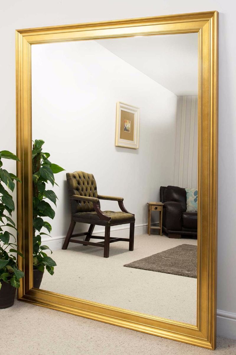 Extra Large Gold Coloured Modern Big Leaner Wall Mirror New Inside Gold Square Oversized Wall Mirrors (View 14 of 15)
