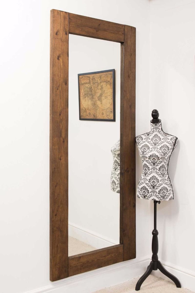 Extra Large Solid Rustic Natural Wood Big Wall Mirror 6Ft10 X 2Ft10 Inside Oversized Wall Mirrors (View 9 of 15)