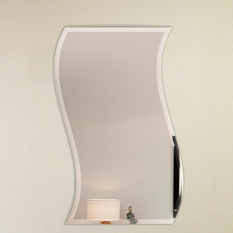 Fab Glass And Mirror Wavy Beveled Polish Frameless Wall Mirror With In Frameless Tri Bevel Wall Mirrors (View 8 of 15)