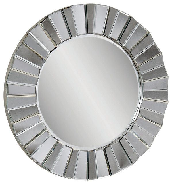 Faceted Round Wall Mirror – Contemporary – Mirrors  Carolina Rustica Inside Round Modern Wall Mirrors (View 8 of 15)