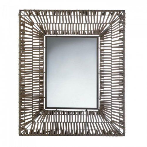 Faux Rattan Rectangular Wall Mirror 10017893 With Regard To Rectangular Bamboo Wall Mirrors (View 13 of 15)