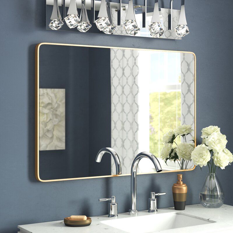 Flippo Rectangular Round Corner Bathroom / Vanity Mirror | Bathroom With Regard To Squared Corner Rectangular Wall Mirrors (View 1 of 15)