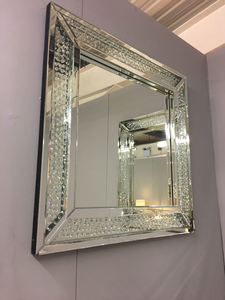 Floating Crystal Square Wall Mirror | Picture Perfect Home | Mirror For Nickel Floating Wall Mirrors (View 15 of 15)