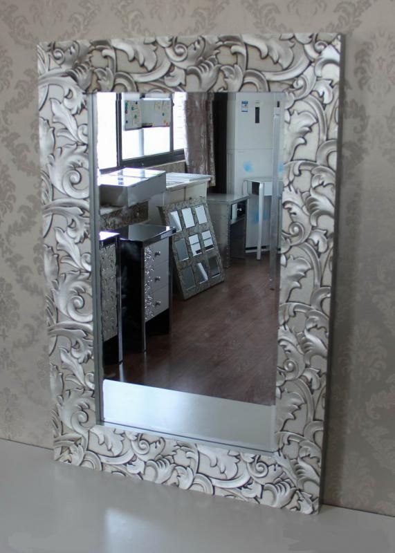 Floral Framed Mirror | Framed | Decorative | Frameless | Clean Cut For Silver Metal Cut Edge Wall Mirrors (View 13 of 15)