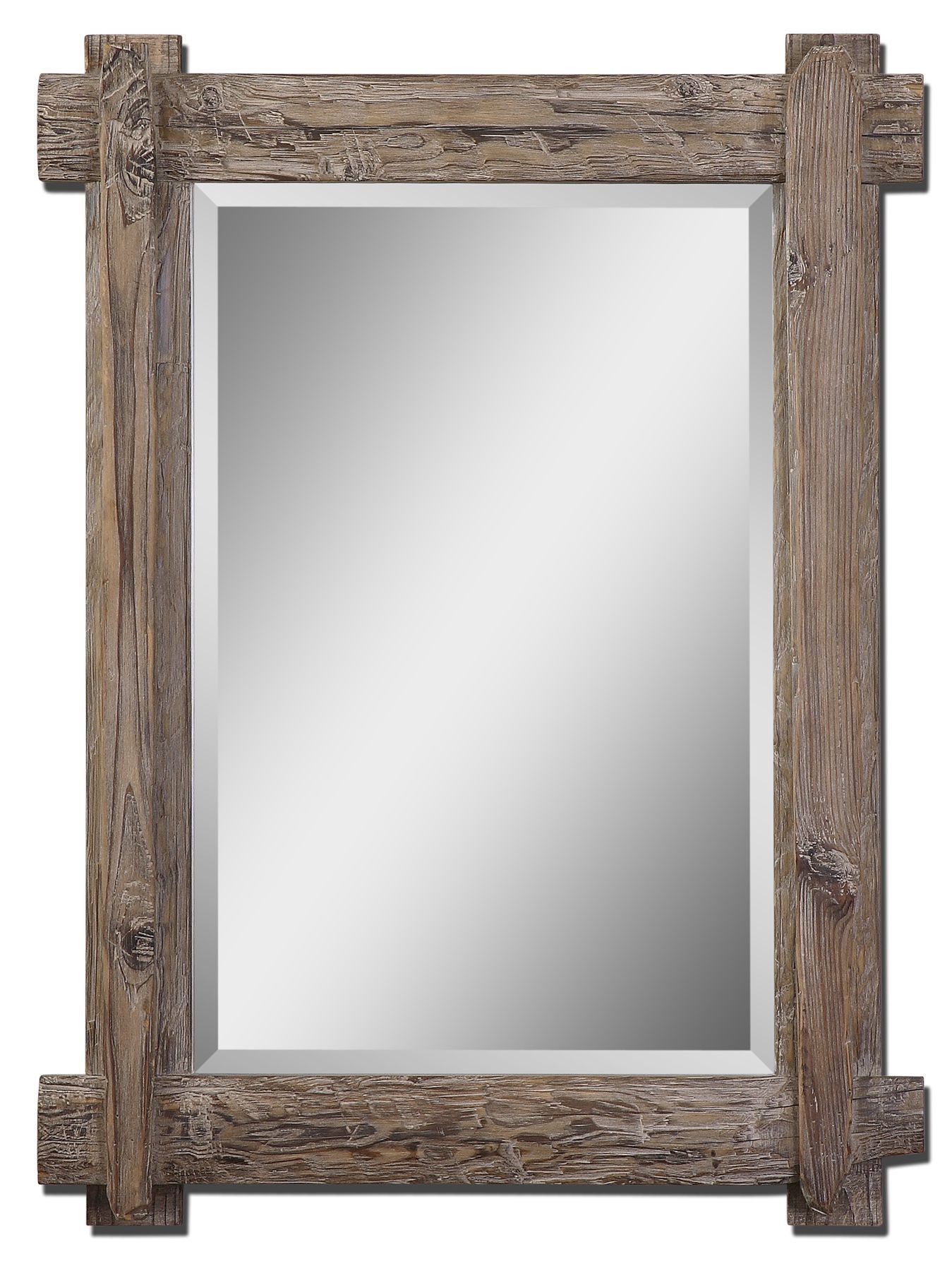 Frame Is Rustic, Light Walnut Stained Wood With Burnished Details Pertaining To Rustic Getaway Wood Wall Mirrors (View 5 of 15)