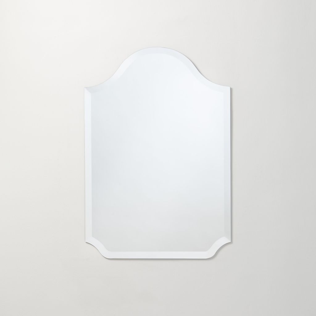 Frameless Beveled Scalloped Bell Top Mirror – Better Bevel Inside Polygonal Scalloped Frameless Wall Mirrors (View 1 of 15)